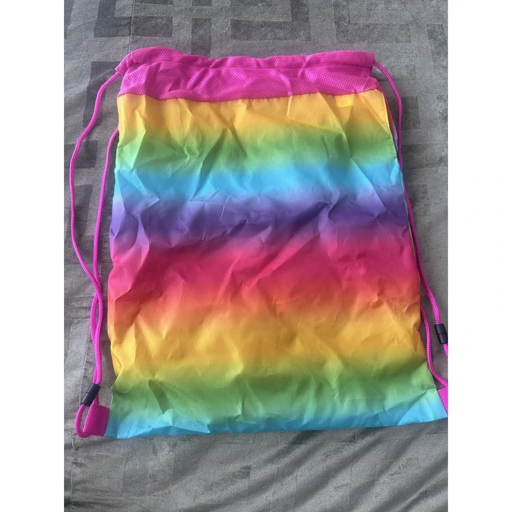 Build-A-Bear Workshop Rainbow Drawstring Backpack Cinch‎ Sack Bag Kids Pink Logo